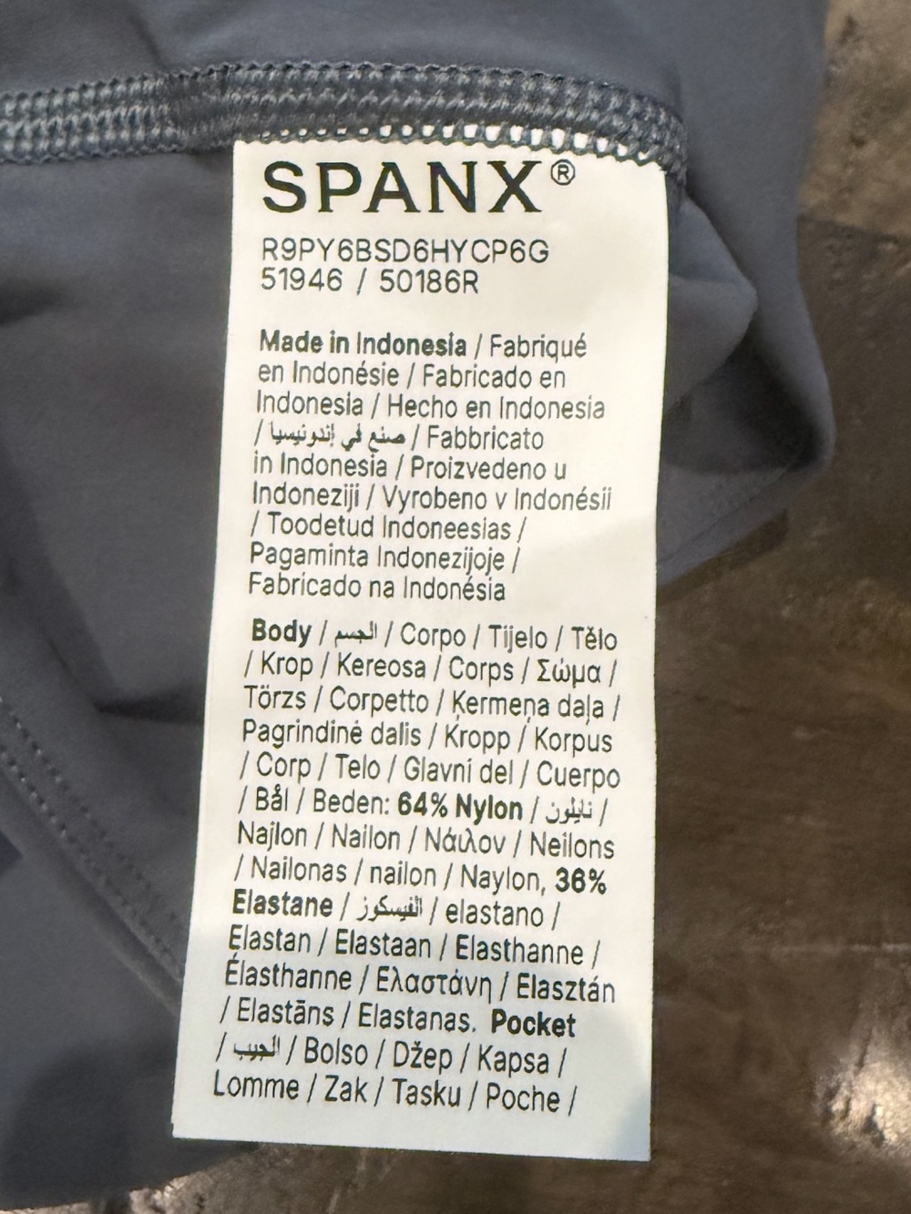 SPANX Active High Rise Pocket 7/8 Leggings Slate Blue Size Large NWOT - Picture 5 of 6